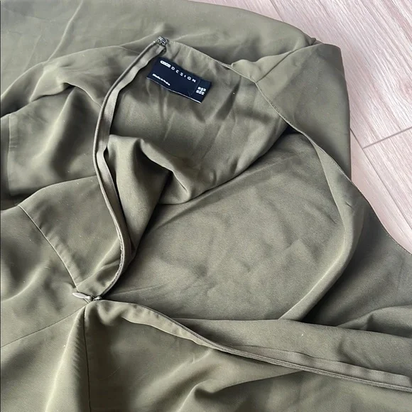 ASOS DESIGN embroidered cuff and hem maxi dress in khaki - Picture 13 of 15